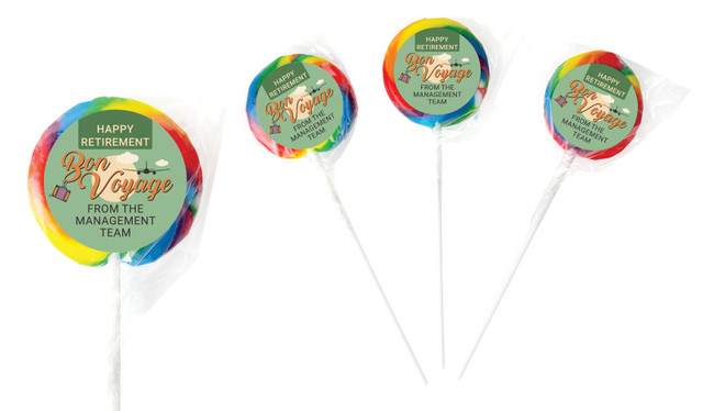 Bon Voyage Retirement Personalised Lollipop