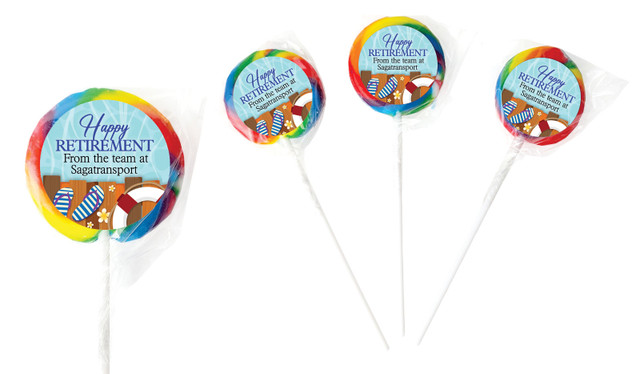 Poolside Retirement Personalised Lollipop