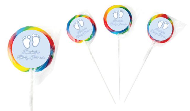 Baby Feet Blue Baby Shower Lollipops