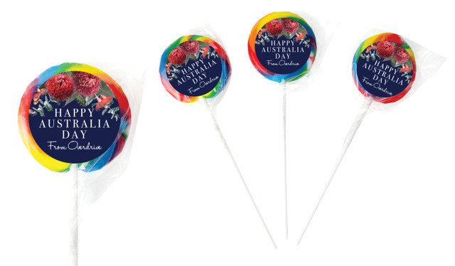 Native Flowers Australia Day Personalised Lollipops