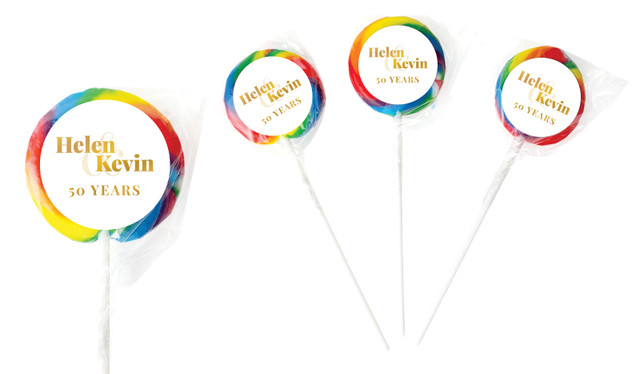 Bold Names Anniversary Personalised Lollipops