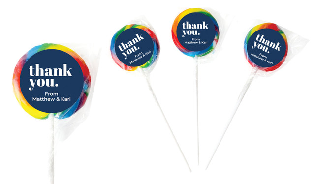 Bold Personalised Thank You Lollipop