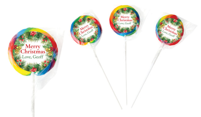 Branch Border Christmas Personalised Lollipops