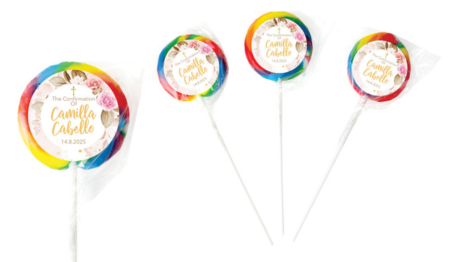 Pretty Roses Confirmation Personalised Lollipops