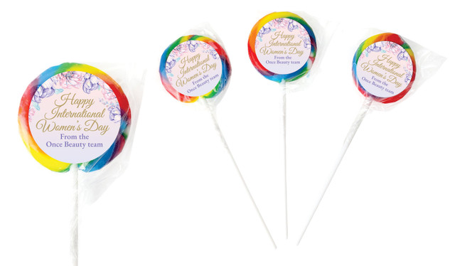 Lilac International Womens Day Personalised Lollipops