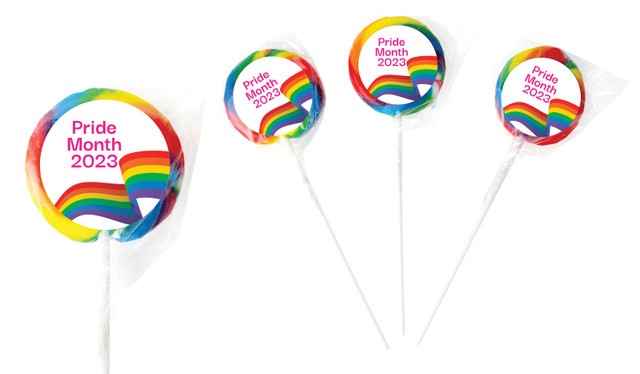 Waving Rainbow Pride Personalised Lollipops