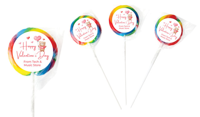 Bear Balloon Valentine's Day Lollipops