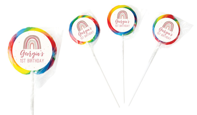 Boho Rainbow Personalised 1st Birthday Lollipop