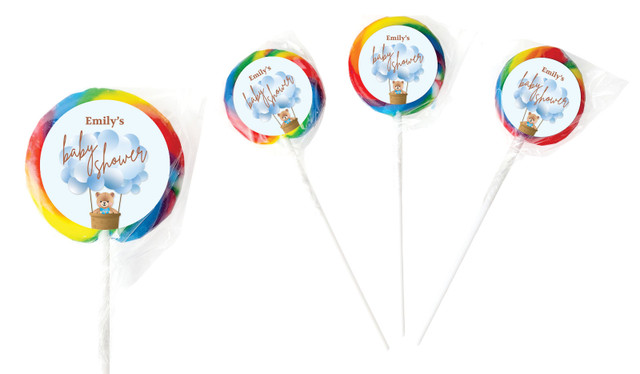 Teddy Blue Baby Shower Personalised Lollipops
