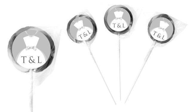 Groom And Bride Dress Personalised Wedding Lollipops