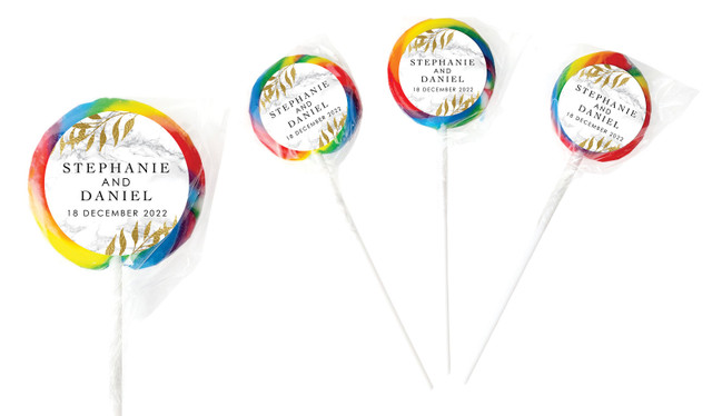 Marble & Fern Personalised Wedding Lollipops