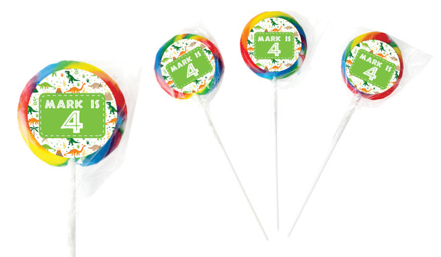 Dinosaur Background Birthday Personalised Lollipops