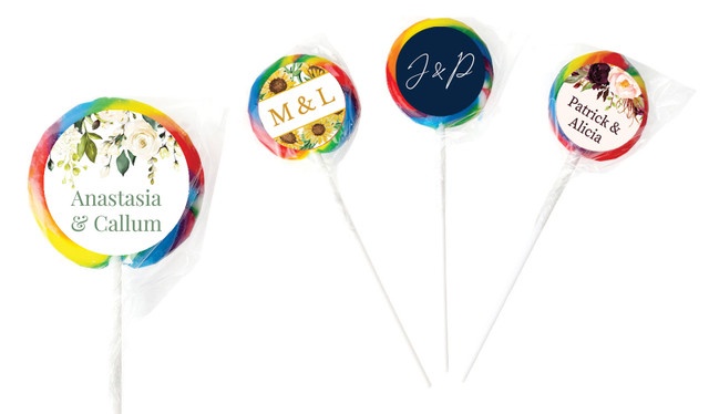 Wedding Rainbow Lollipop Favours 4cm