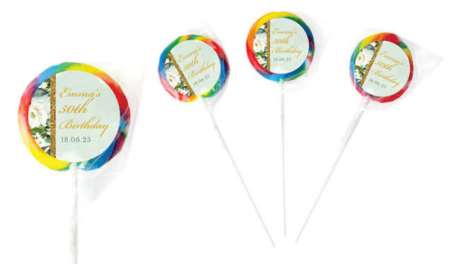 Elegant Greenery Personalised Birthday Lollipop