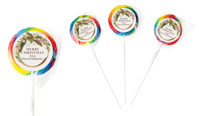 Golden Wreath Christmas Personalised Christmas Lollipops