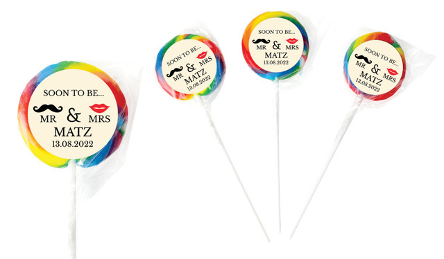 Mr And Mrs Personalised Engagement Lollipops
