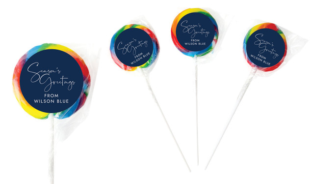 Navy Blue Christmas Personalised Christmas Lollipops