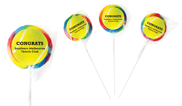 Tennis Ball Personalised Lollipop