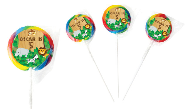 Jungle Animals Birthday Personalised Lollipops