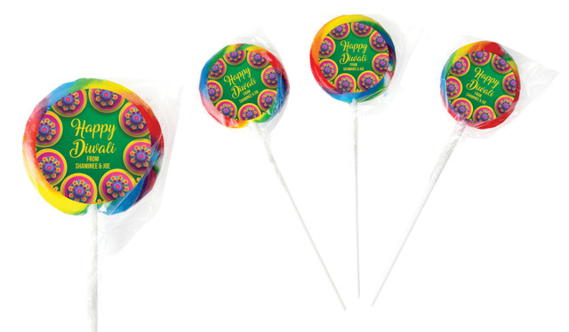 Green Leaves Diwali Personalised Lollipops