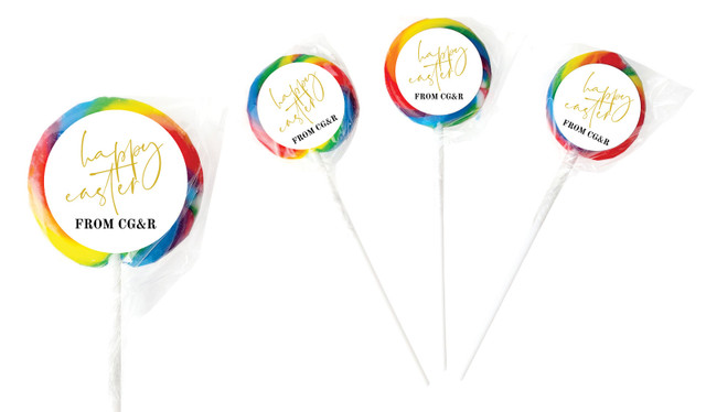 Gold On White Personalised Easter Lollipop