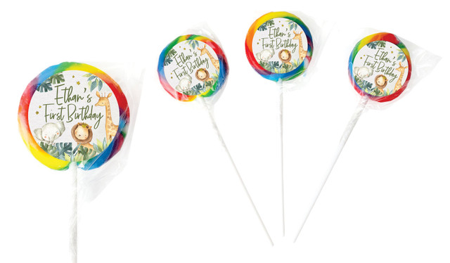 Animal Safari Personalised 1st Birthday Lollipop