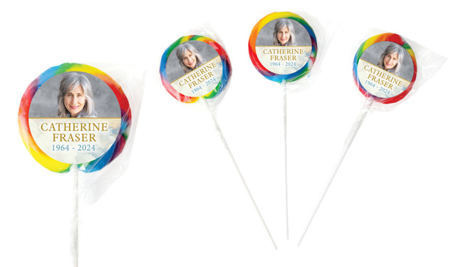 Clouds Funeral Personalised Lollipops