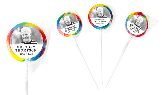 Simple Funeral Personalised Lollipops