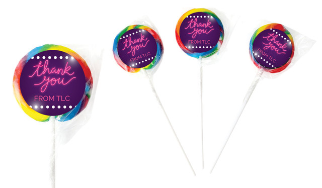 Neon Sign Personalised Thank You Lollipops