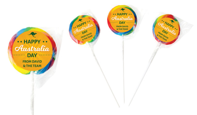 Green & Gold Australia Day Personalised Lollipops