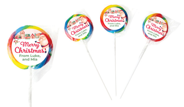 Christmas Village Christmas Personalised Lollipops