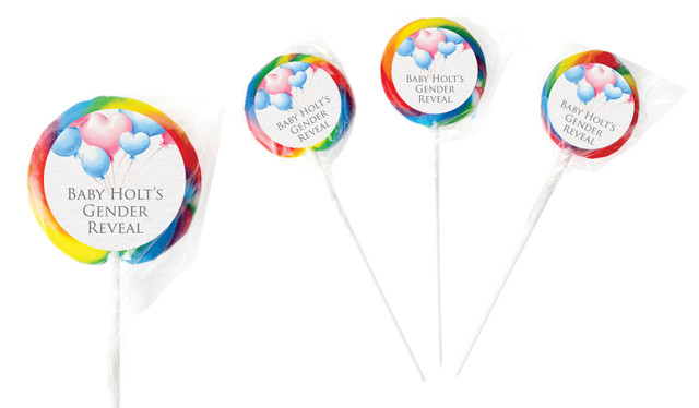 Balloons Gender Reveal Personalised Lollipop