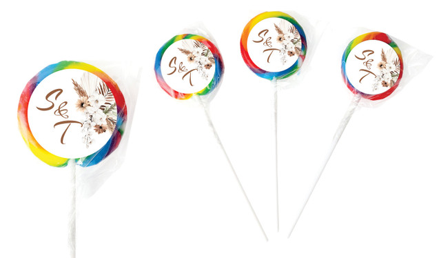 Winsome Floral Personalised Wedding Lollipops