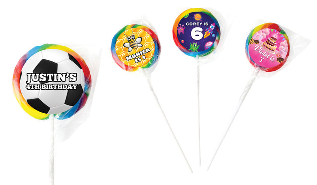 Lollipops 4cm Personalised Rainbow Pops