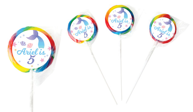 Mermaid Birthday Personalised Lollipops