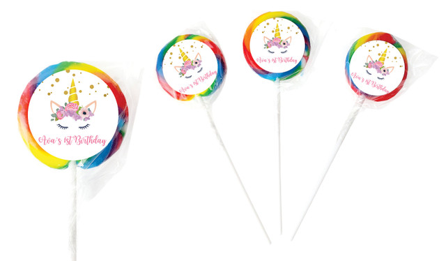 A Pretty Unicorn Personalised Birthday Lollipop