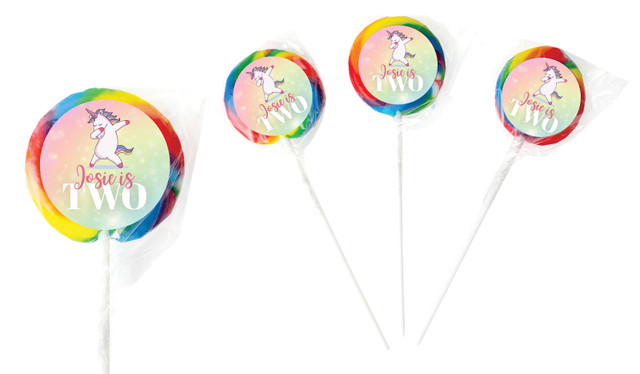 Unicorn Dabbing Personalised Lollipops - Australia's #1 Kids Party Supplies