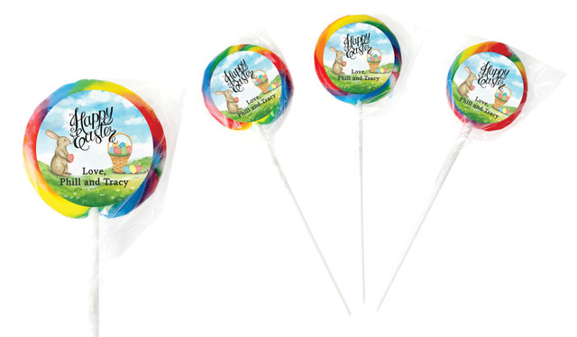Bunny And Basket Personalised Lollipops