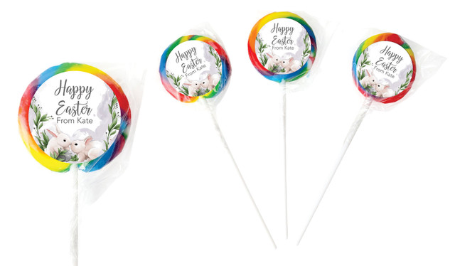 Bunny Kiss Personalised Lollipops