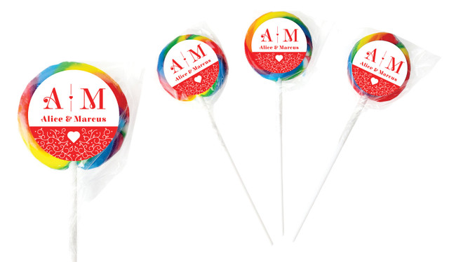 Ornamental Monogram Engagement Personalised Lollipops