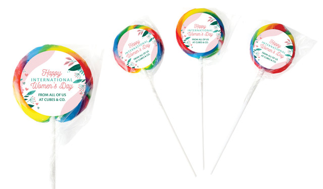 Fun Floral International Womens Day Personalised Lollipops