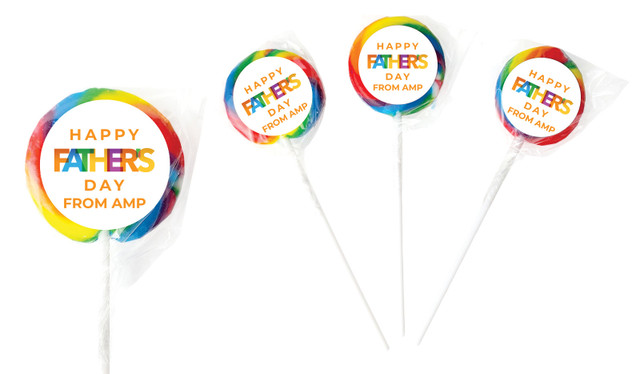 Colourful Fathers Day Personalised Lollipops