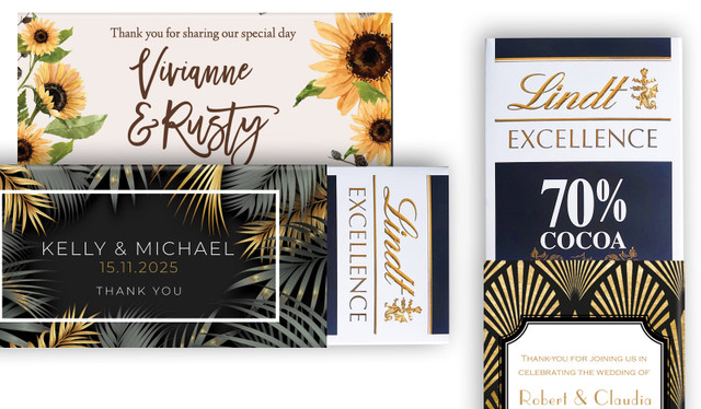 Dark Chocolate Lindt Bar With Personalised Sleeve - Box Of 20