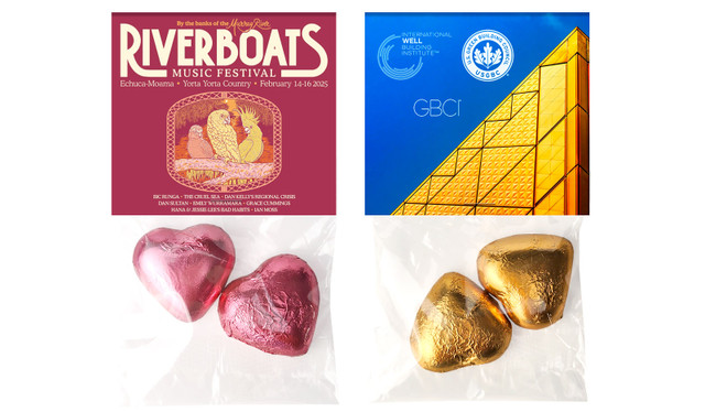 Two Heart Bag With Branded Topper (Choice Of Colours)