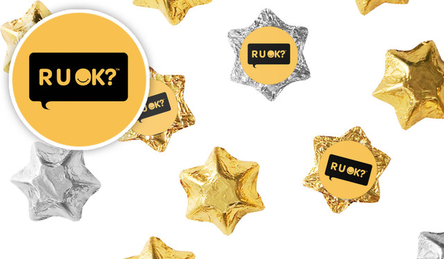 RUOK Day Branded Foil Chocolate Stars