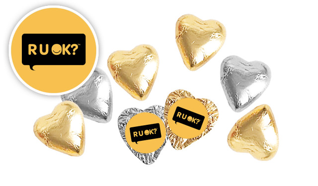 RUOK Day Branded Foil Chocolate Hearts