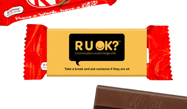 RUOK Day 2-Finger KitKat TM With Personalised Sleeve