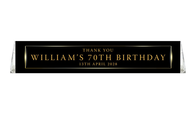 Gold On Black Large Toblerone Personalised Chocolates 100g