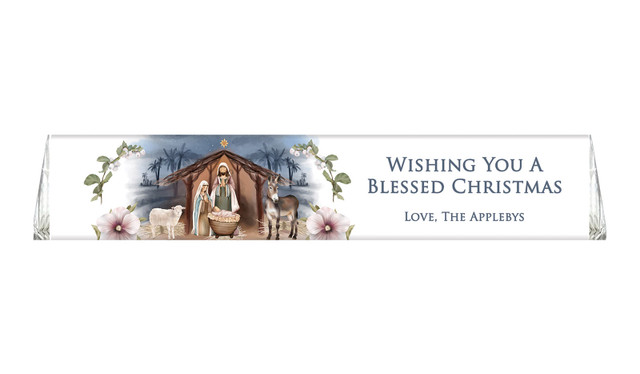 Nativity Scene Christmas Personalised Large Toblerone Bar 100g