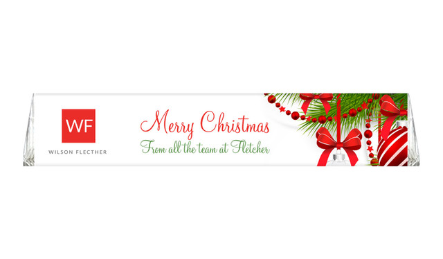 White Baubles Christmas Personalised Large Toblerone Bar 100g